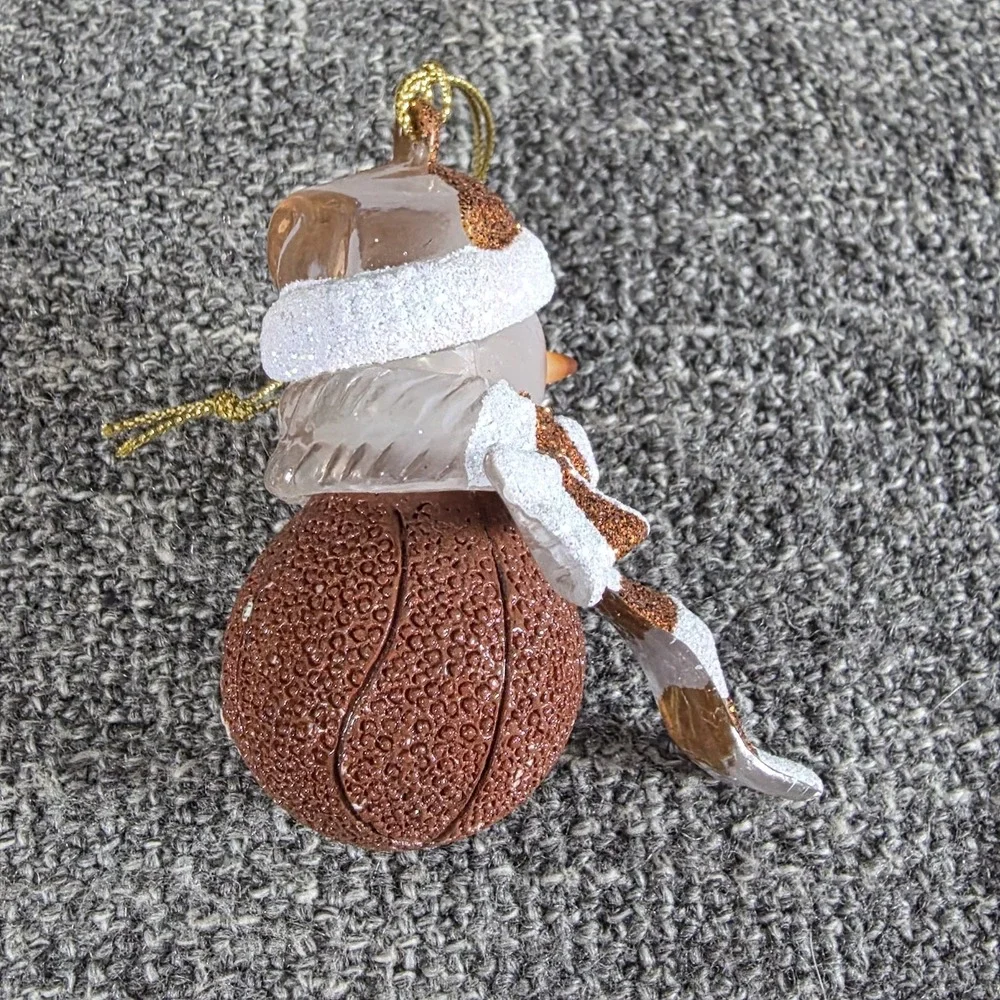 Texas Longhorns Snowman Basketball Christmas Ornament